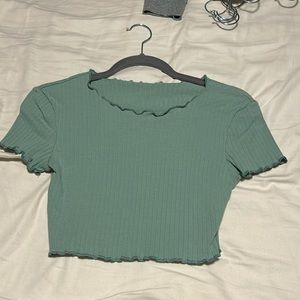 Simple light green crop top